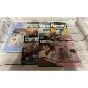 7 Vtg Pkgs NOS Rub-On Transfers Raggedy Ann Suzy's Zoo Lucy Me Cows Country TubE